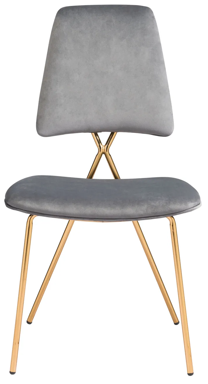 Chloe Dining Chair (Set of 2) Gray & Gold