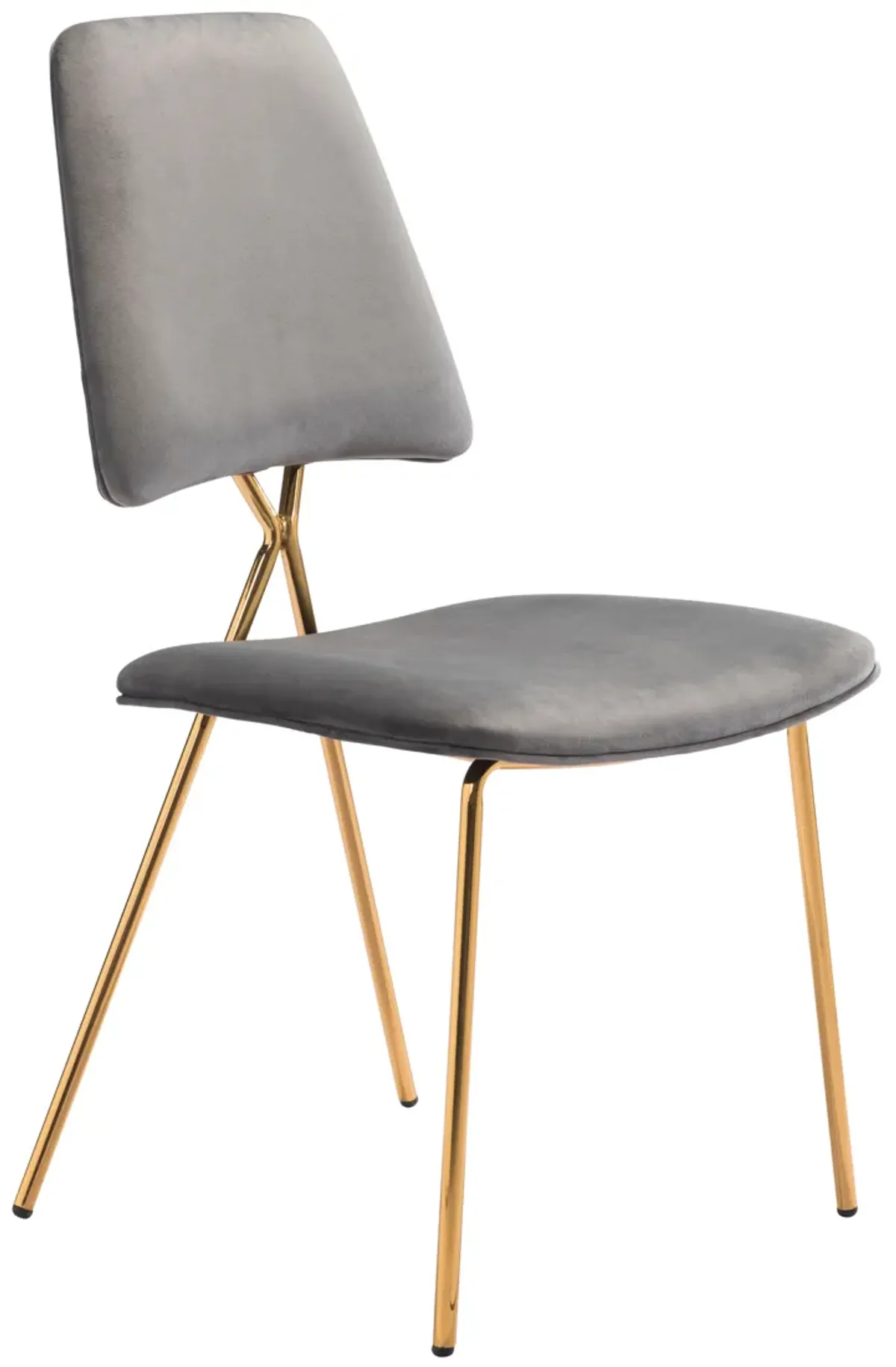 Chloe Dining Chair (Set of 2) Gray & Gold