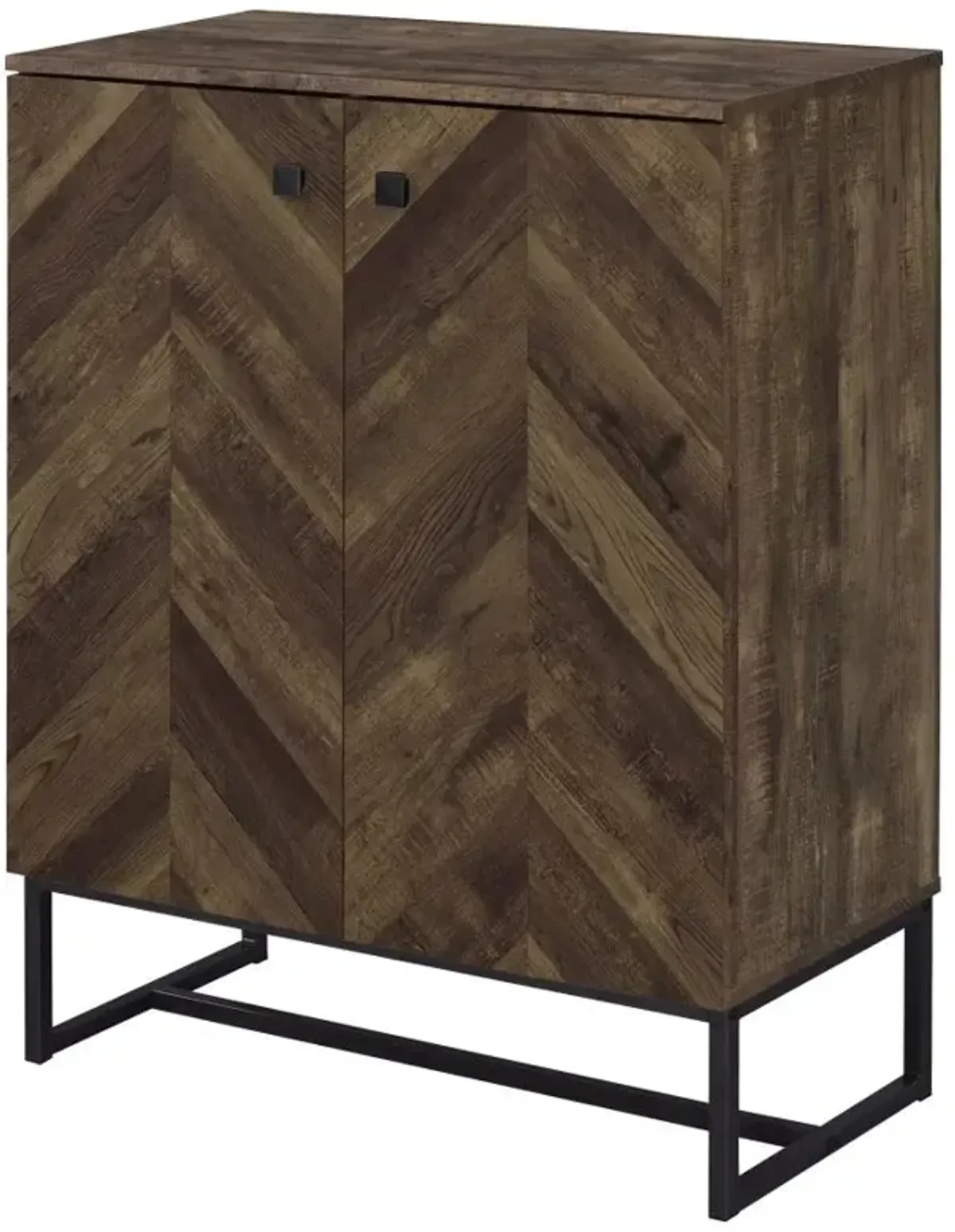 Carolyn 2-door Accent Cabinet Rustic Oak and Gunmetal