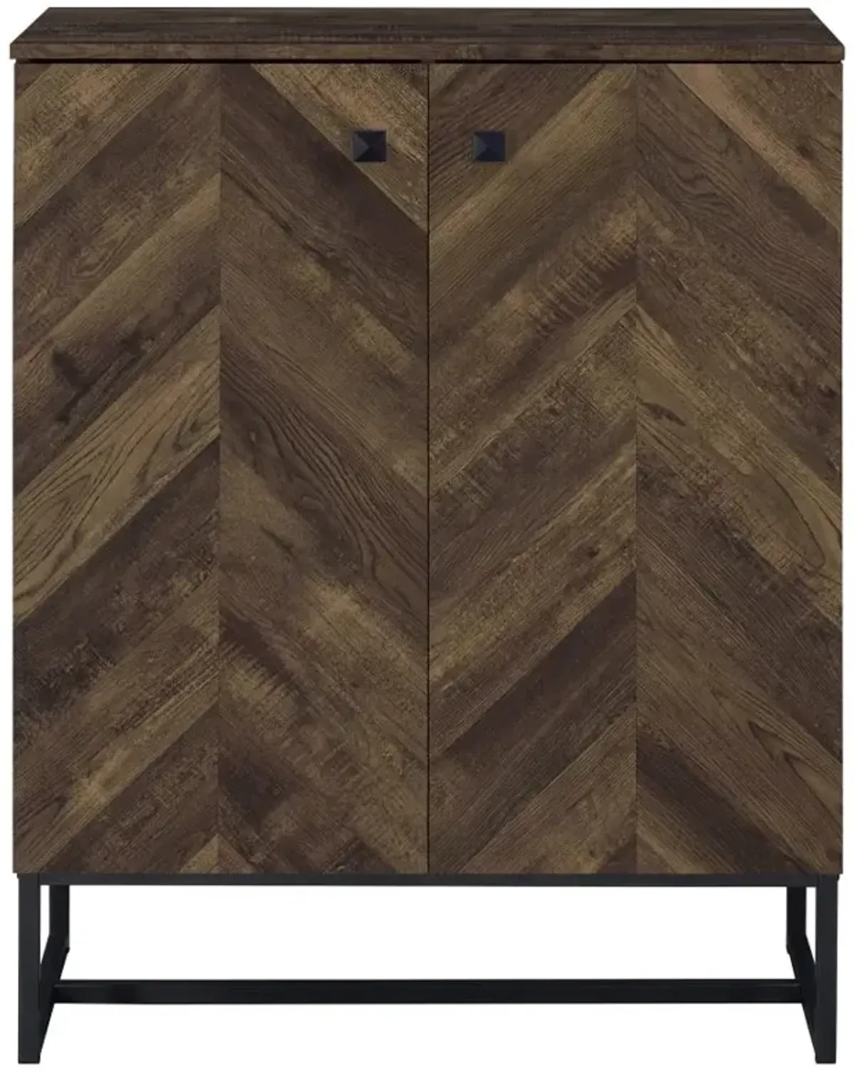 Carolyn 2-door Accent Cabinet Rustic Oak and Gunmetal