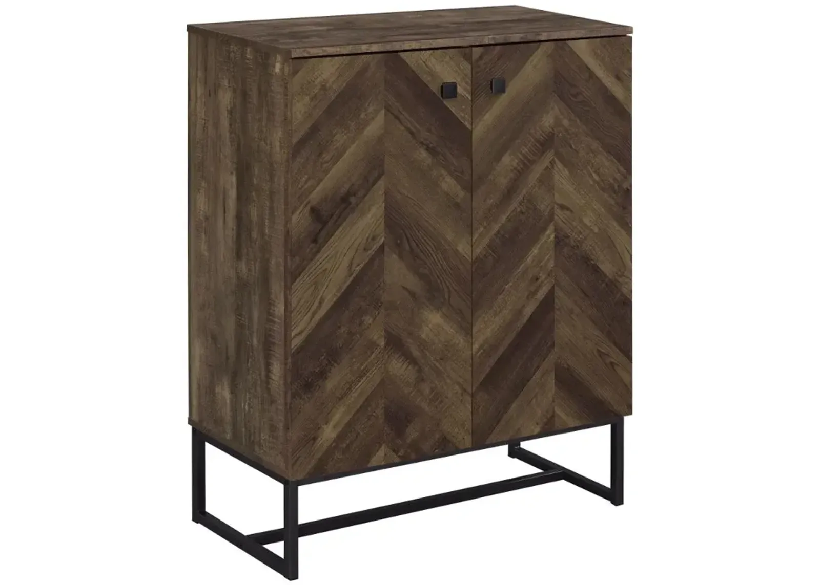 Carolyn 2-door Accent Cabinet Rustic Oak and Gunmetal