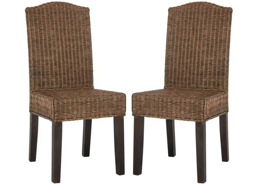 ODETTE 19''H WICKER DINING CHAIR - Set of 2