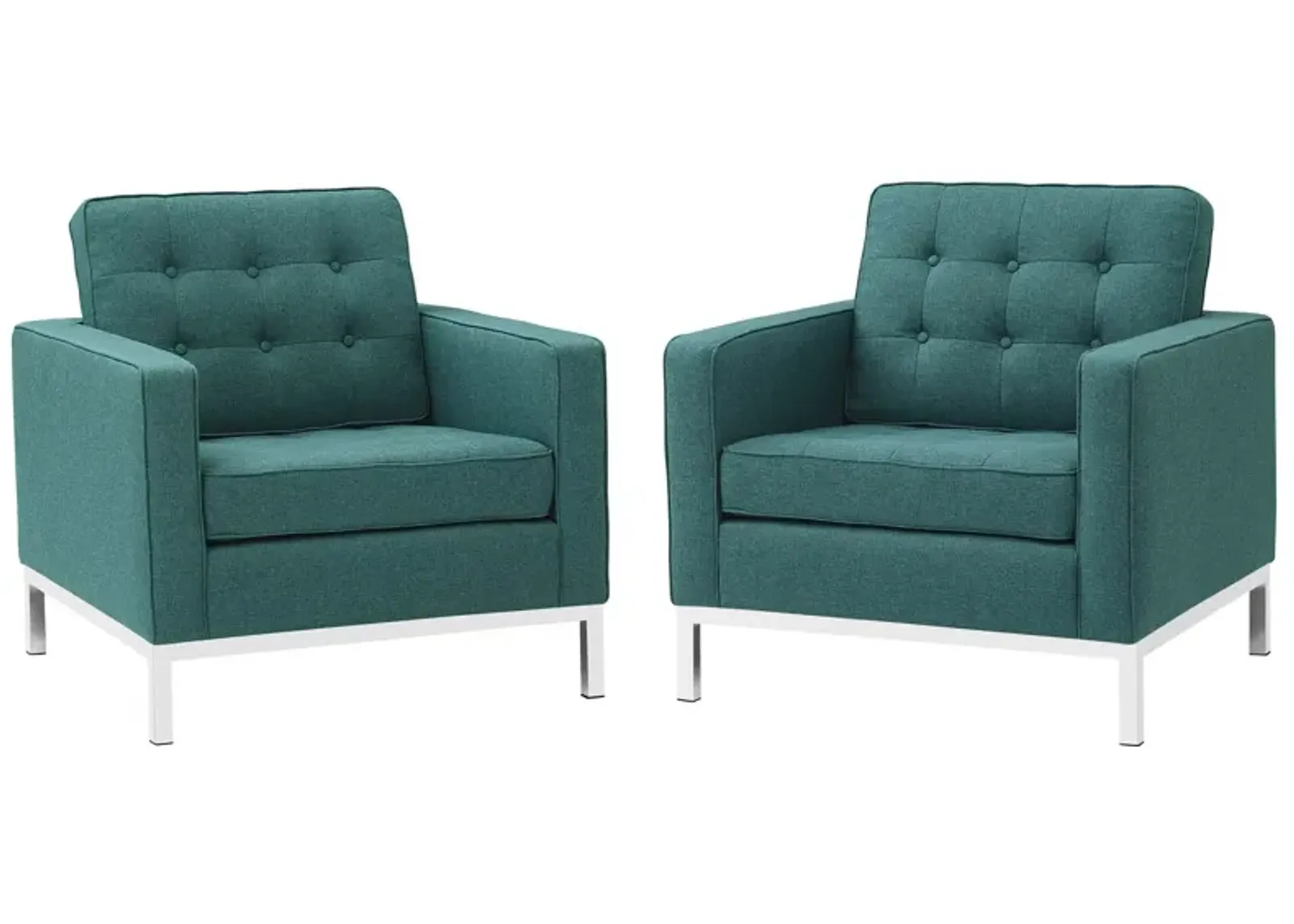 Loft Armchairs Upholstered Fabric Set of 2