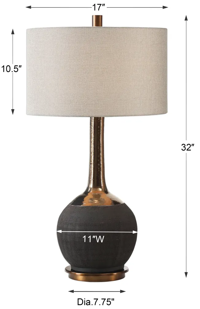 Arnav Textured Black Lamp