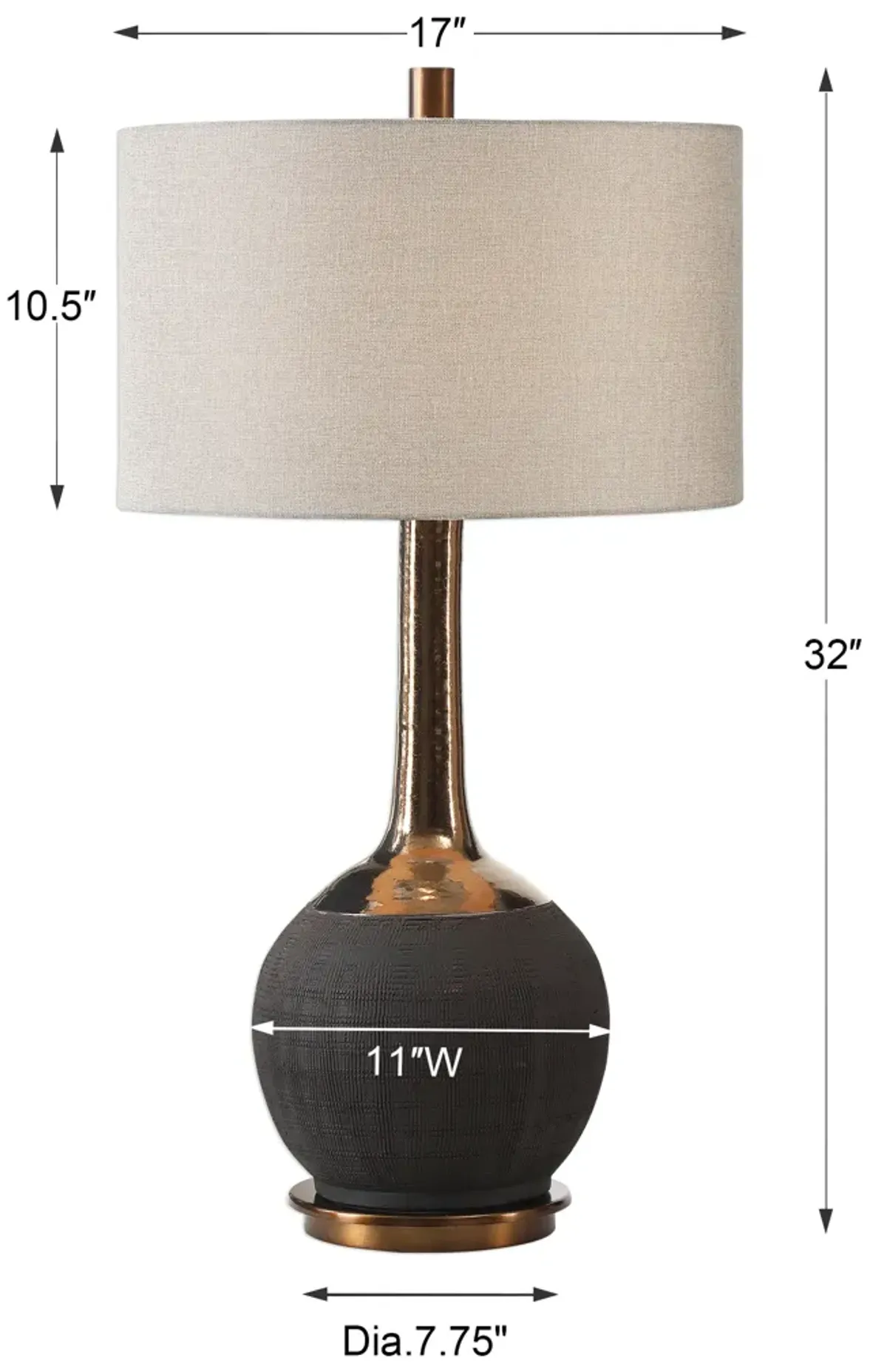 Arnav Textured Black Lamp