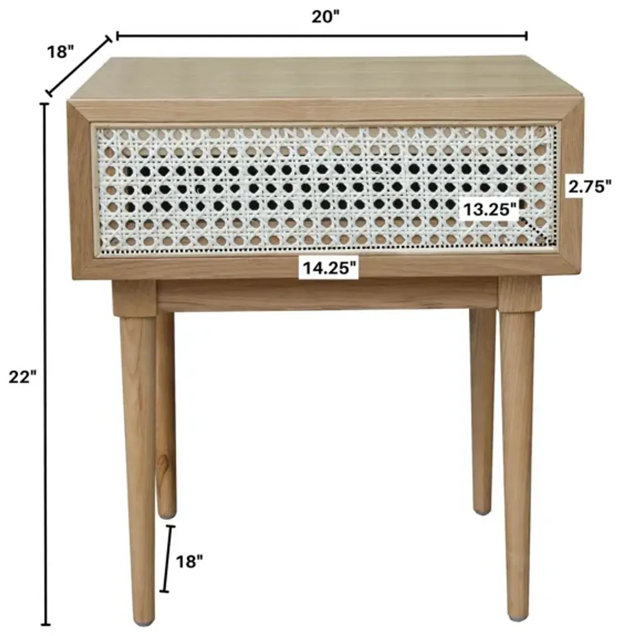 Cane Side Table 