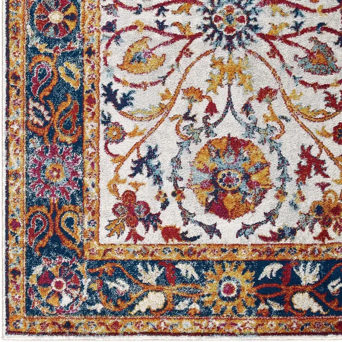 Entourage Samira Distressed Vintage Floral Persian Medallion 5x8 Area Rug