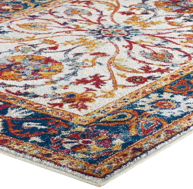 Entourage Samira Distressed Vintage Floral Persian Medallion 5x8 Area Rug