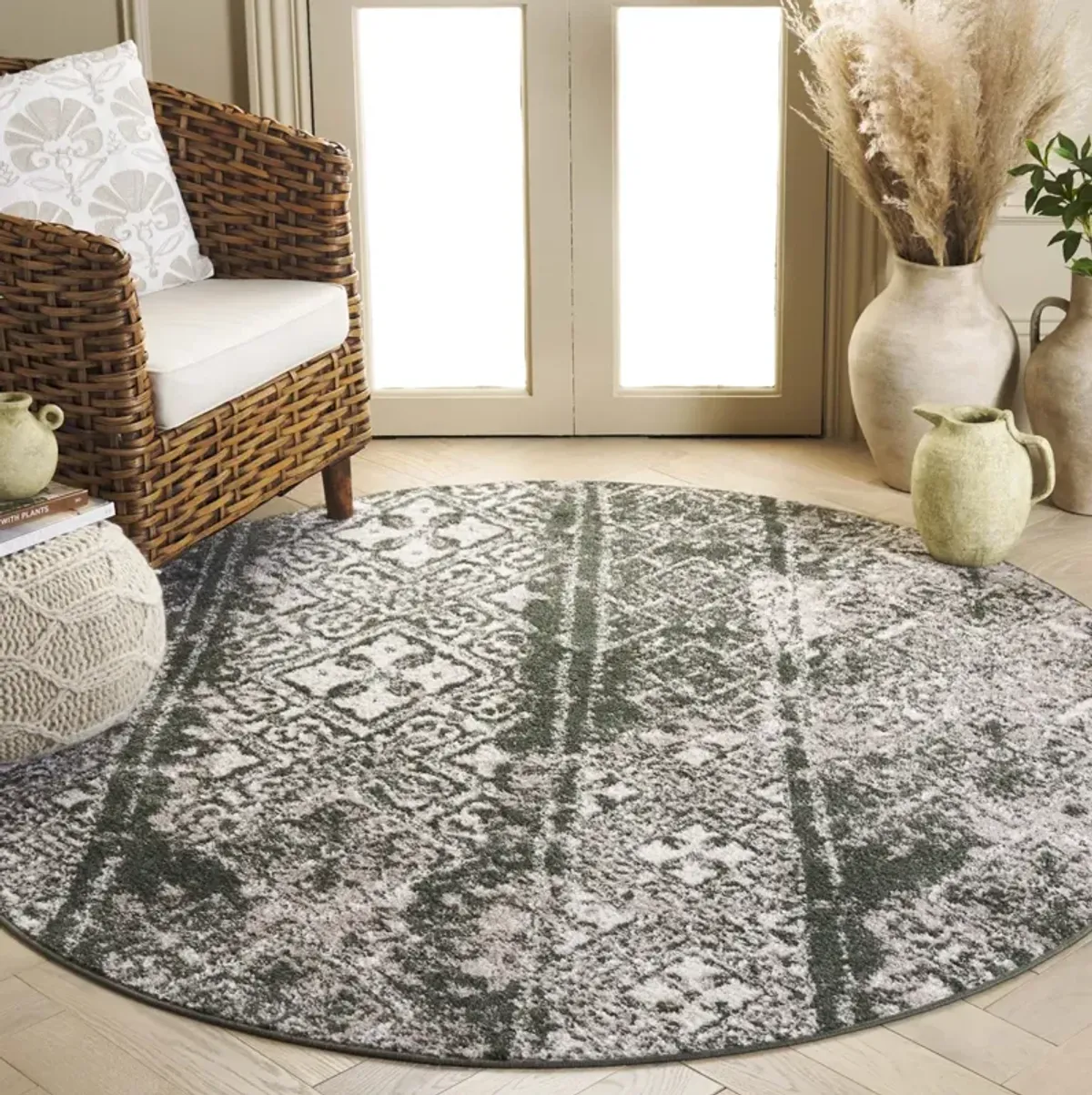 ADIRONDACK 111 DARK GREEN  6' x 6' Round Round Rug