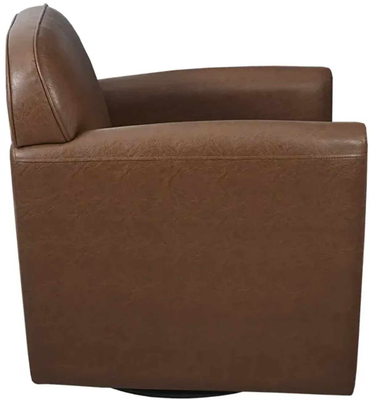 Madison Park Archer Brown Faux Leather 360 Degree Swivel Arm Chair