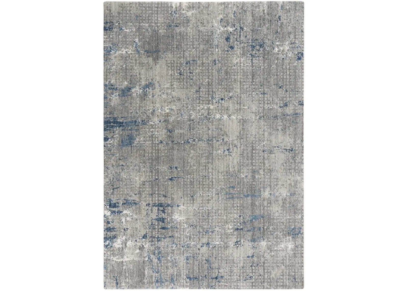 Ankara Gray/Blue Abstract Recycled Polyester 5'2" x 7'9" Rectangle Rug