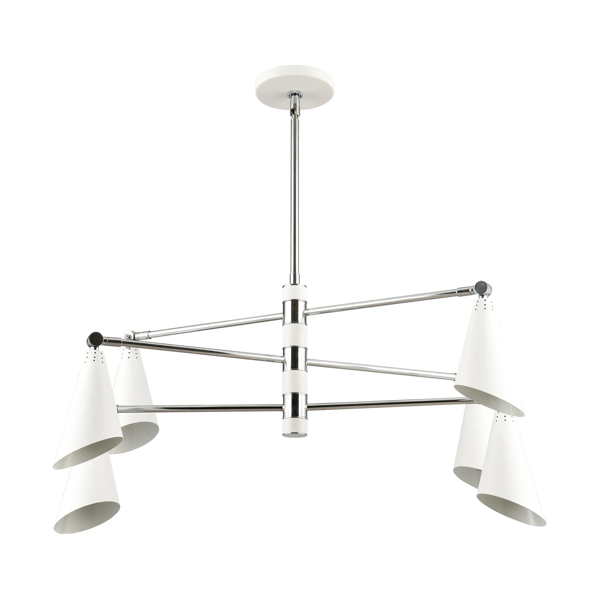 Calder 36" Wide 6-Light Chandelier - Polished Chrome