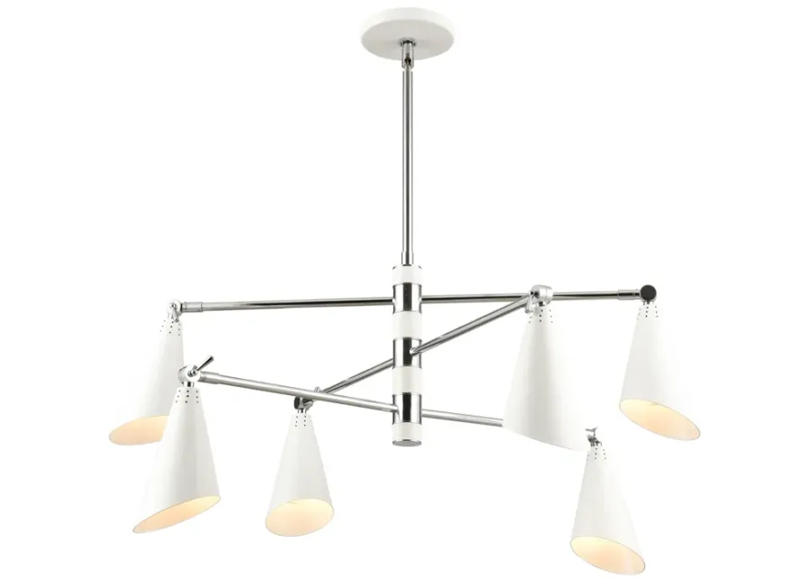 Calder 36" Wide 6-Light Chandelier - Polished Chrome