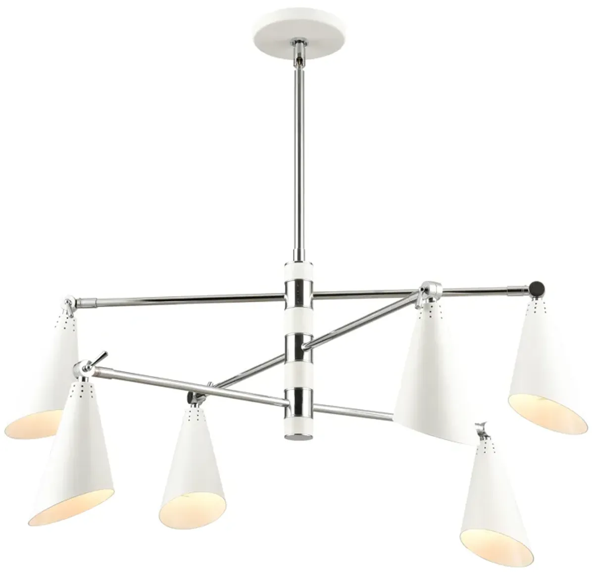 Calder 36" Wide 6-Light Chandelier - Polished Chrome