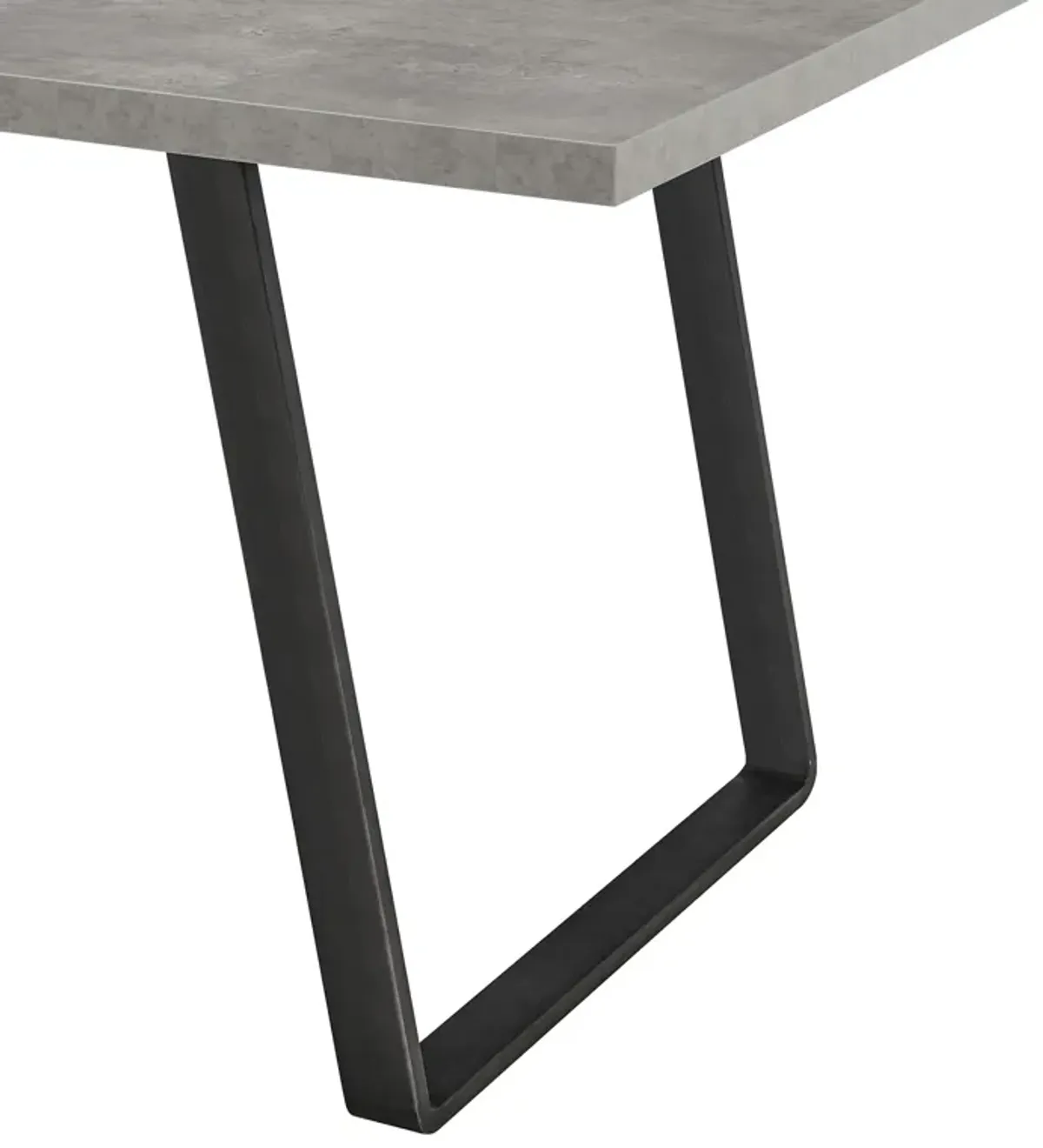 Coronado Contemporary Dining Table in Gray Powder Coated Finish with Cement Gray Top