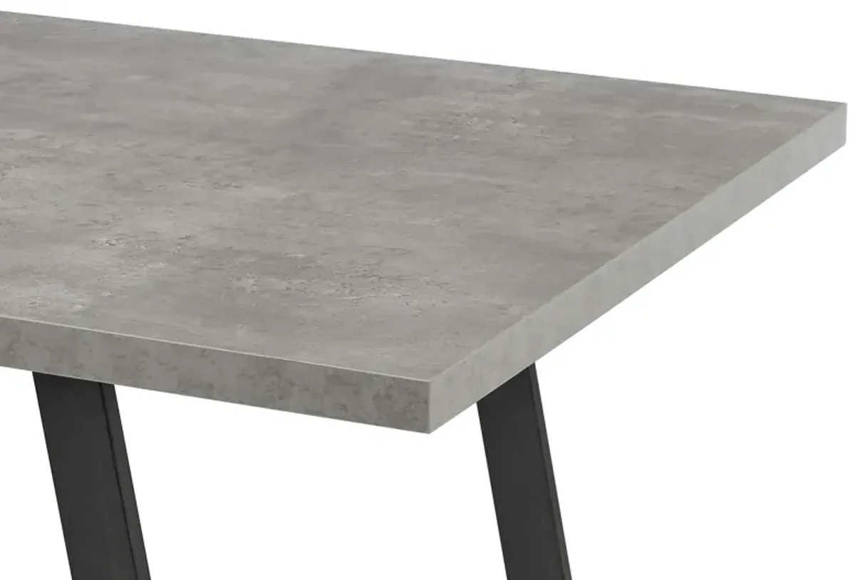 Coronado Contemporary Dining Table in Gray Powder Coated Finish with Cement Gray Top