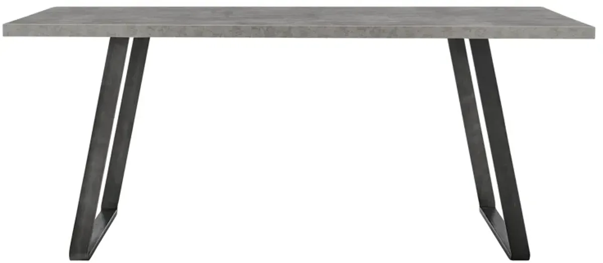 Coronado Contemporary Dining Table in Gray Powder Coated Finish with Cement Gray Top