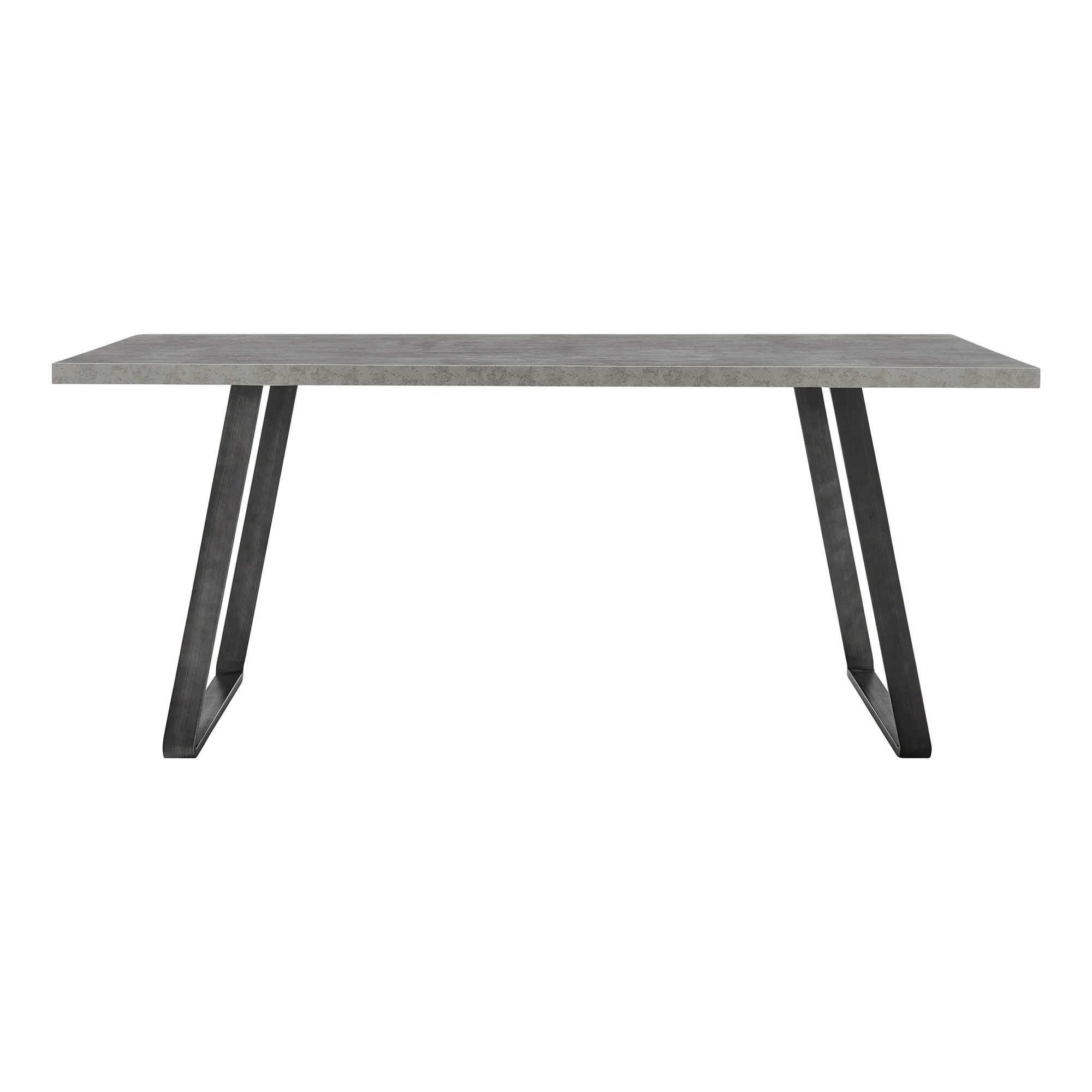 Coronado Contemporary Dining Table in Gray Powder Coated Finish with Cement Gray Top