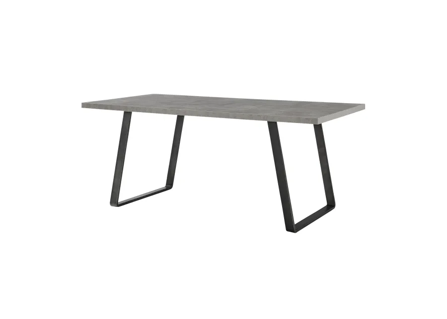 Coronado Contemporary Dining Table in Gray Powder Coated Finish with Cement Gray Top