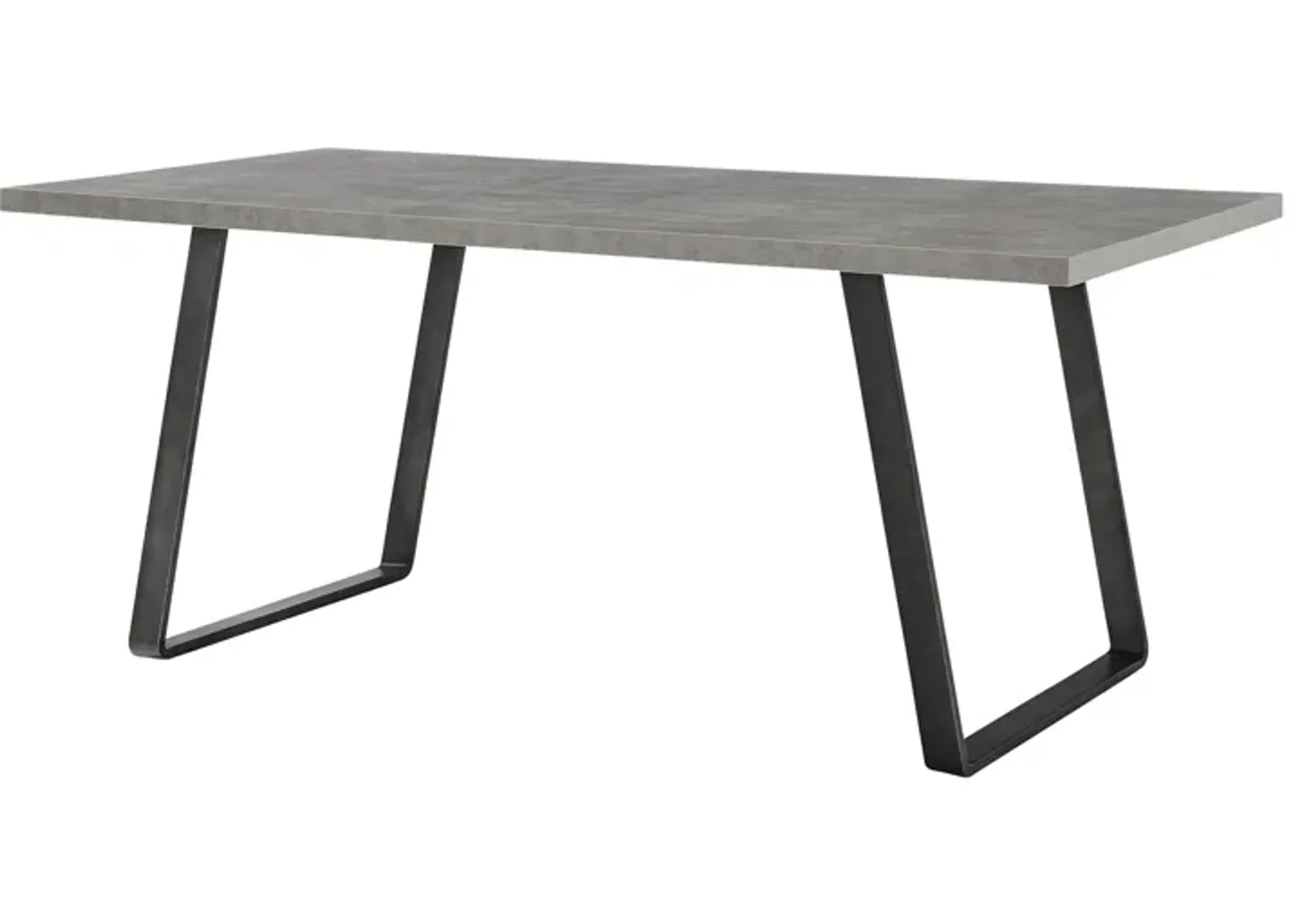 Coronado Contemporary Dining Table in Gray Powder Coated Finish with Cement Gray Top