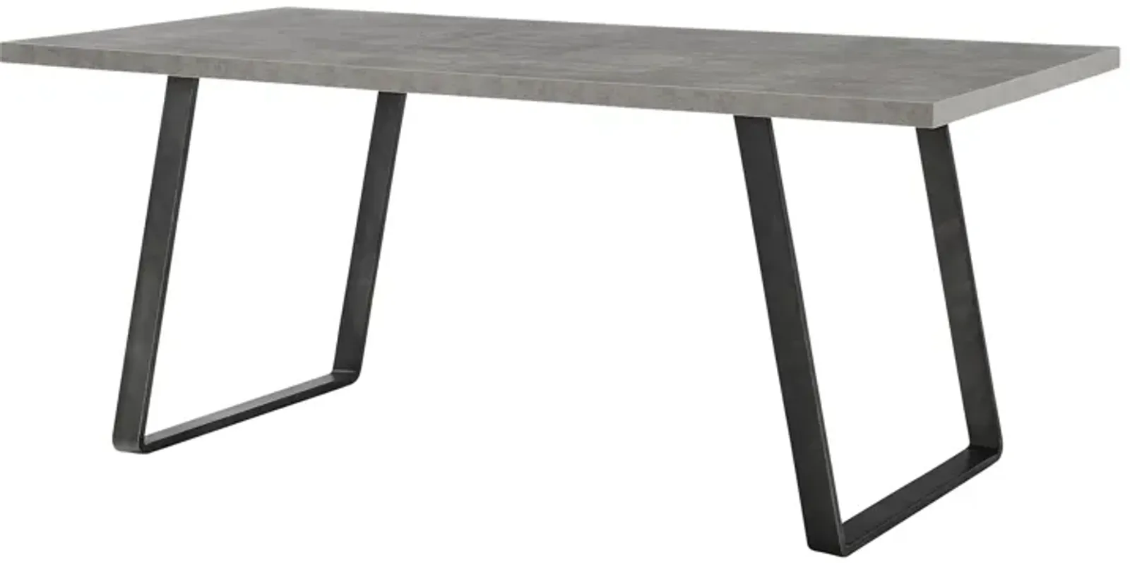 Coronado Contemporary Dining Table in Gray Powder Coated Finish with Cement Gray Top