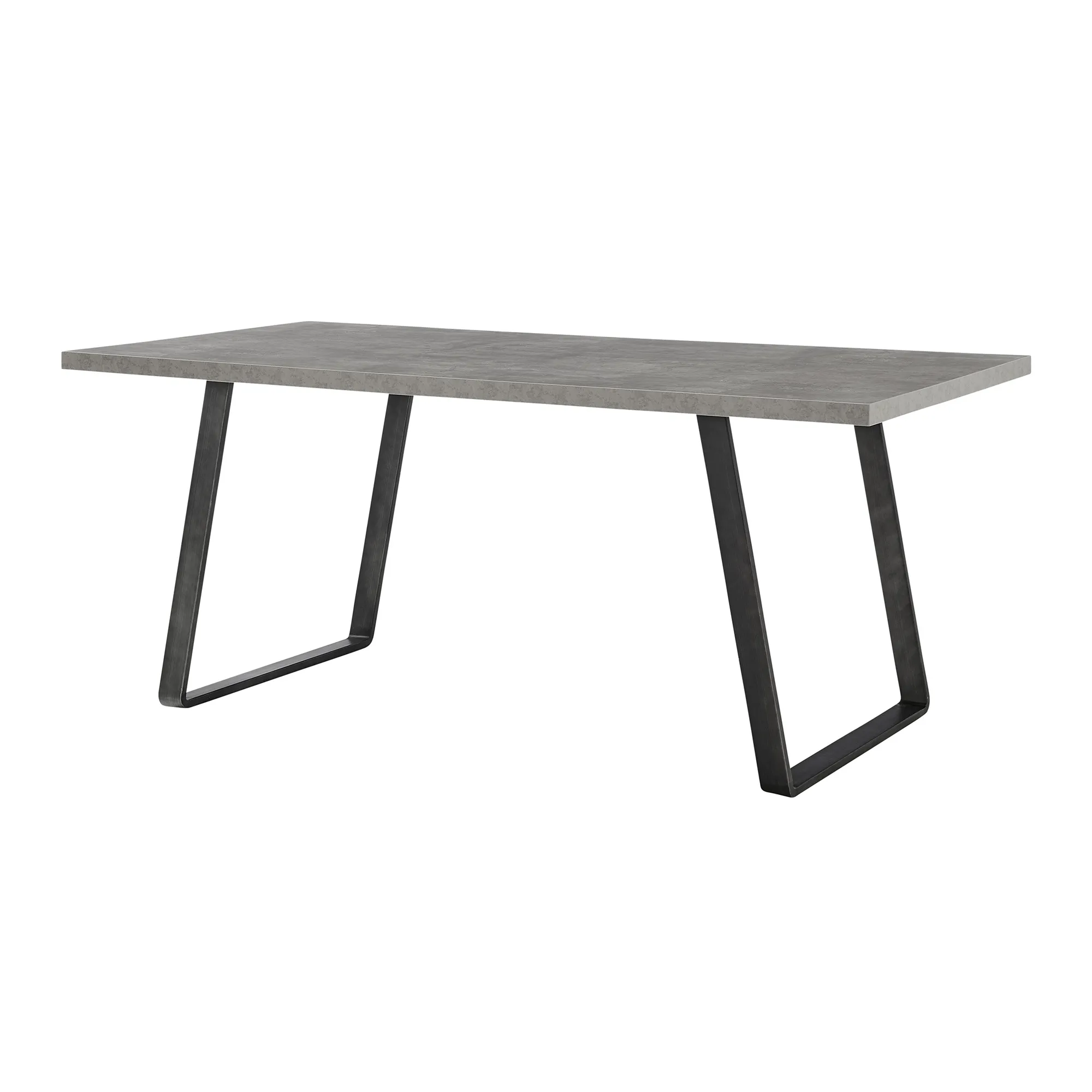 Coronado Contemporary Dining Table in Gray Powder Coated Finish with Cement Gray Top