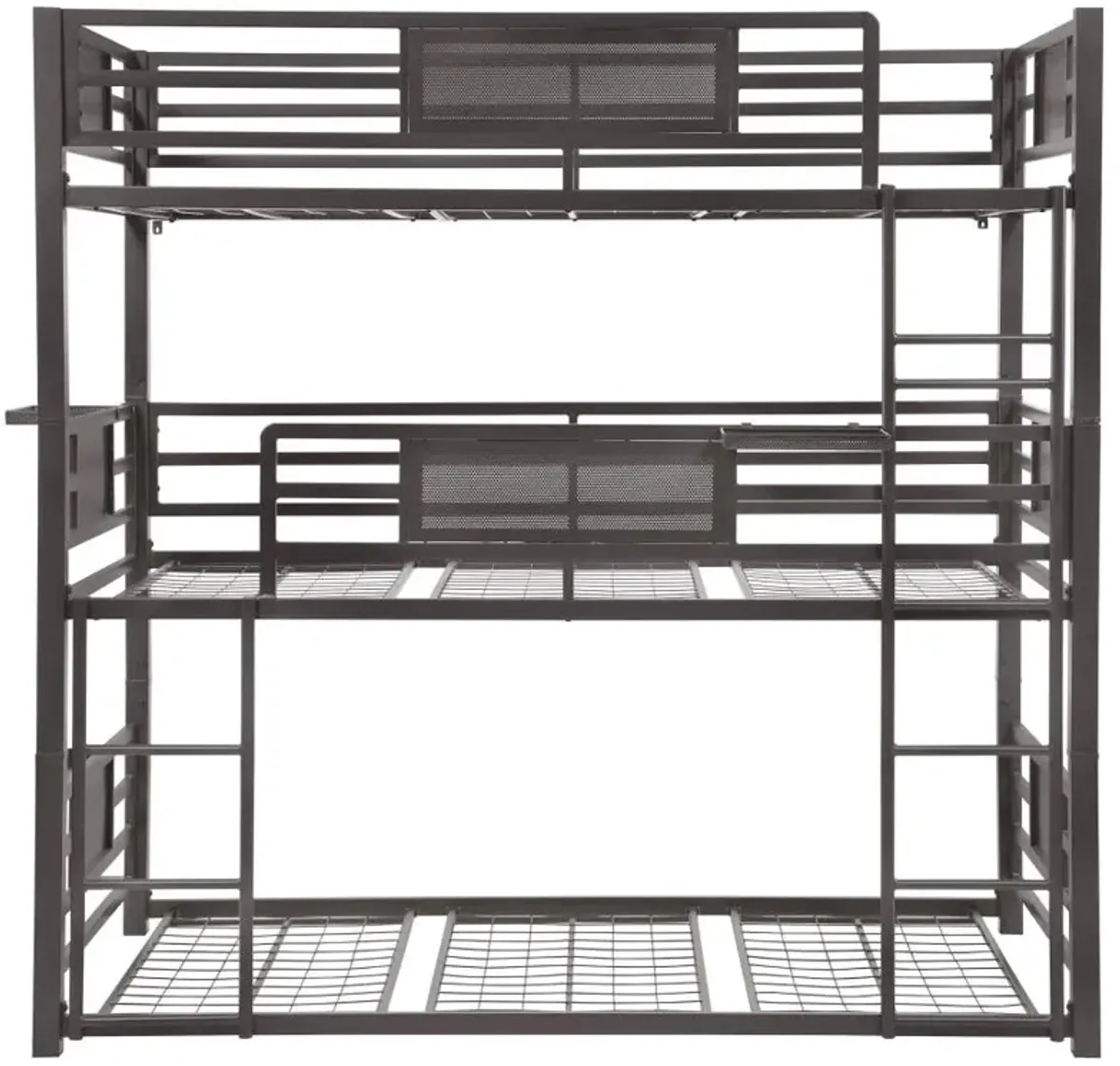 Rogen Twin Triple Bunk Bed Dark Bronze