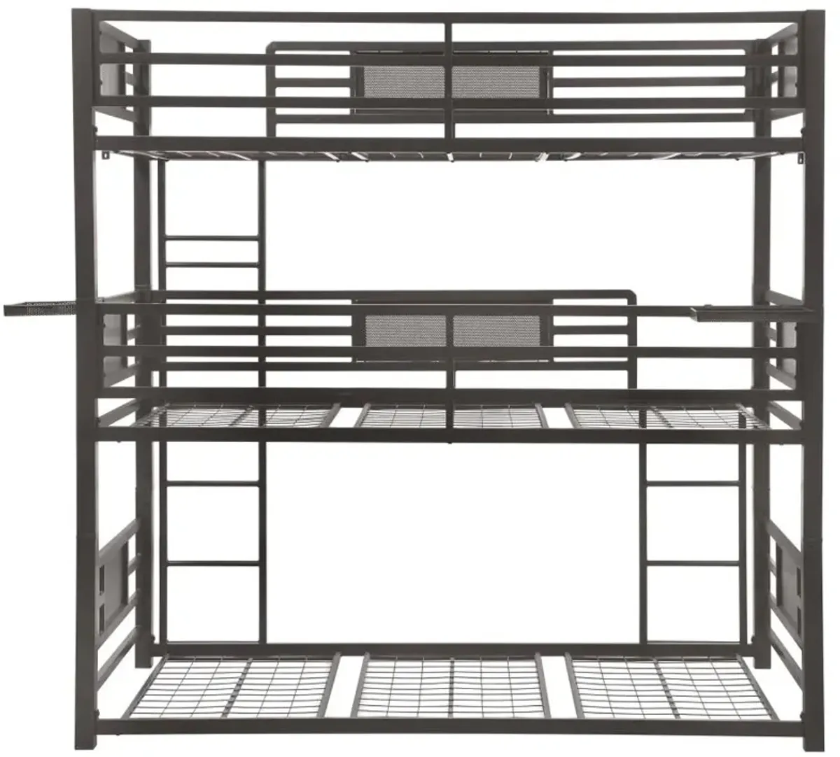 Rogen Twin Triple Bunk Bed Dark Bronze