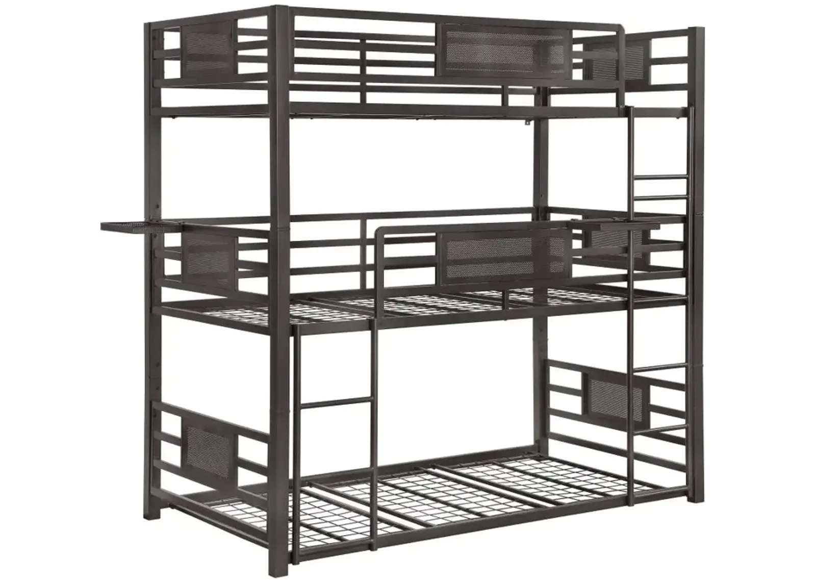 Rogen Twin Triple Bunk Bed Dark Bronze