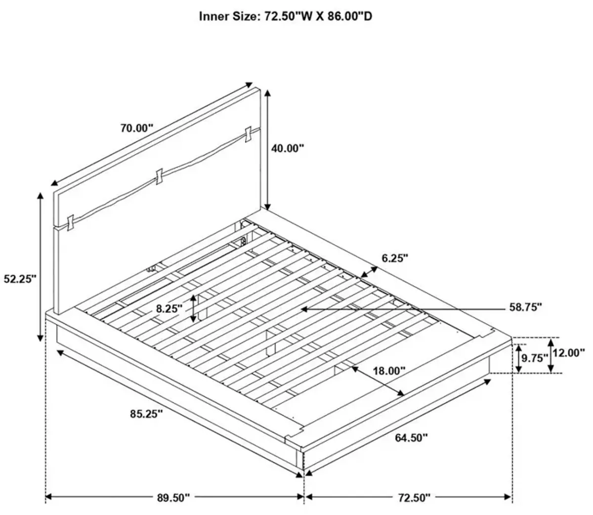 Winslow Queen Bed Smokey Walnut and Coffee Bean