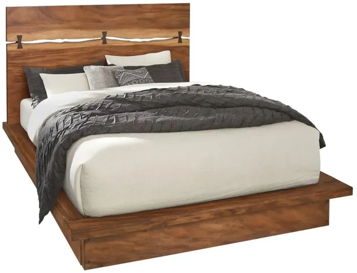 Winslow Queen Bed Smokey Walnut and Coffee Bean