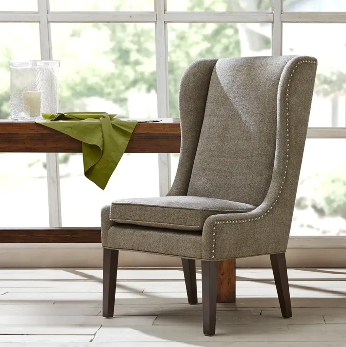 Madison Park Garbo Grey Captains Dining Chair