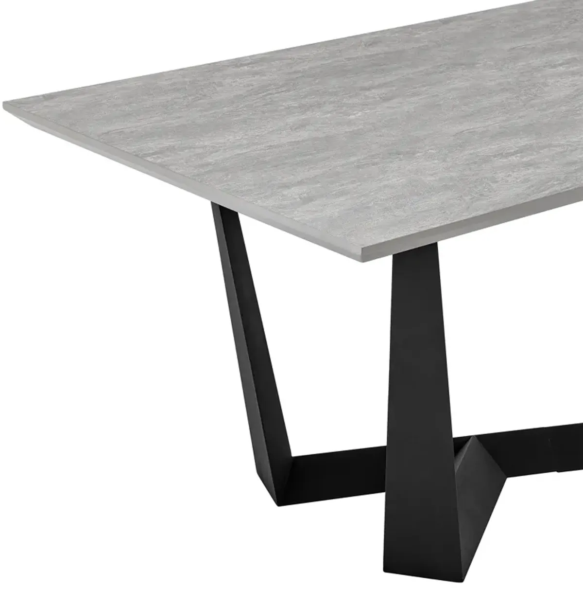 Radford Light Gray Rectangular Dining Table with Black Finish