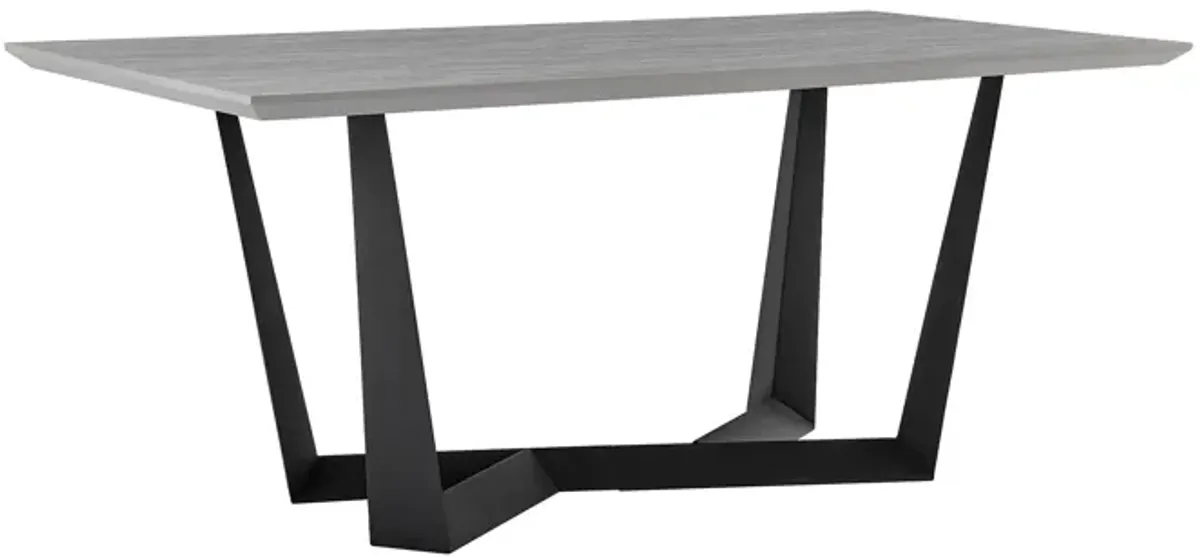 Radford Light Gray Rectangular Dining Table with Black Finish