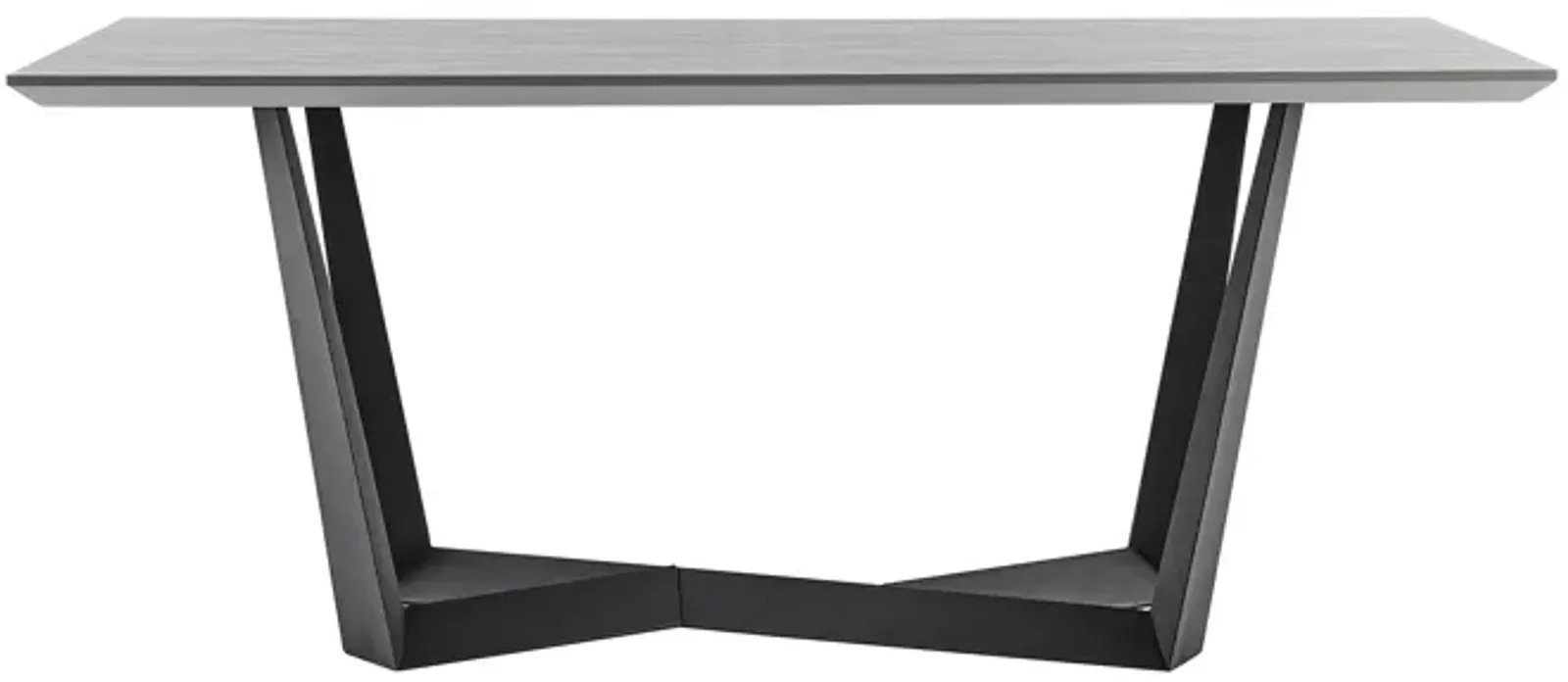 Radford Light Gray Rectangular Dining Table with Black Finish