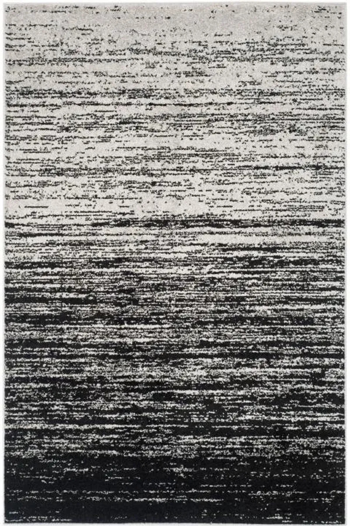 Adirondack Contemporary Silver / Black 2'-6" X 12' Powerloomed Rug