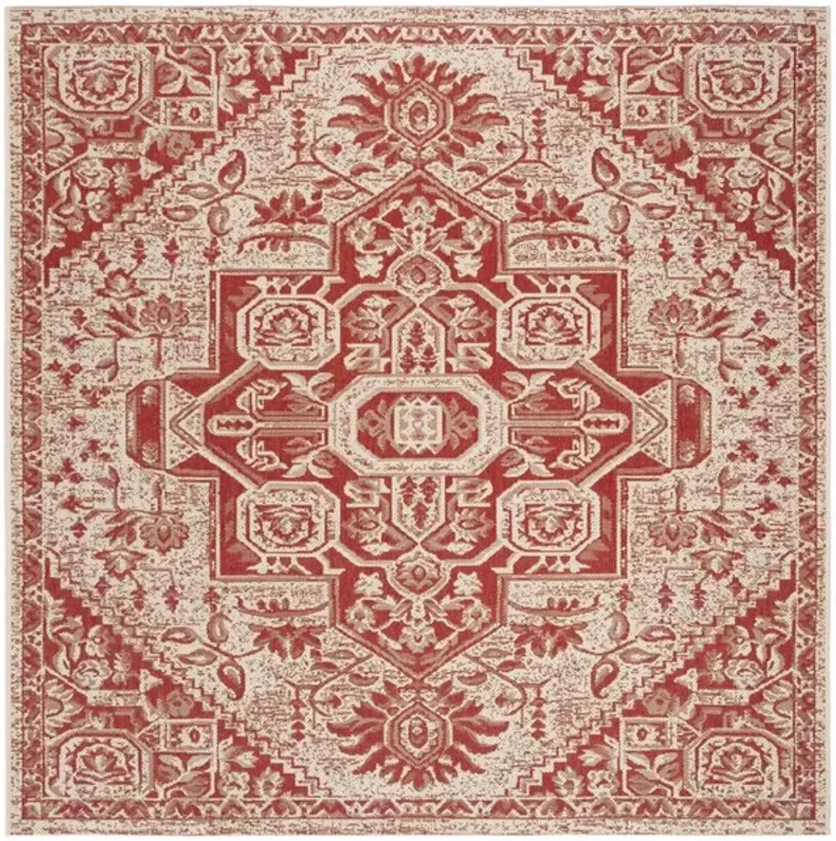 LINDEN 138 Collection LND138Q-6SQ Red / Creme 6'-7" X 6'-7" Square