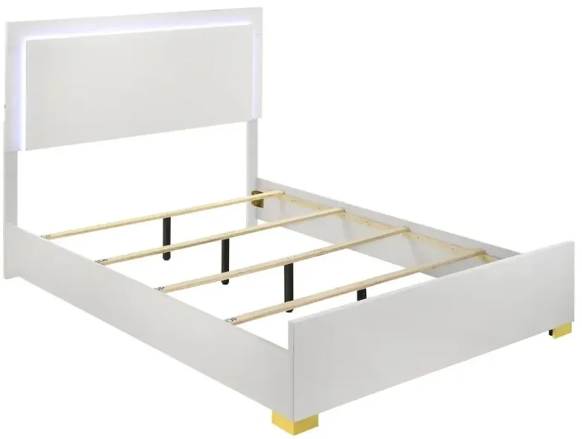 Marceline 5-piece Eastern King Bedroom Set with LED Headboard White