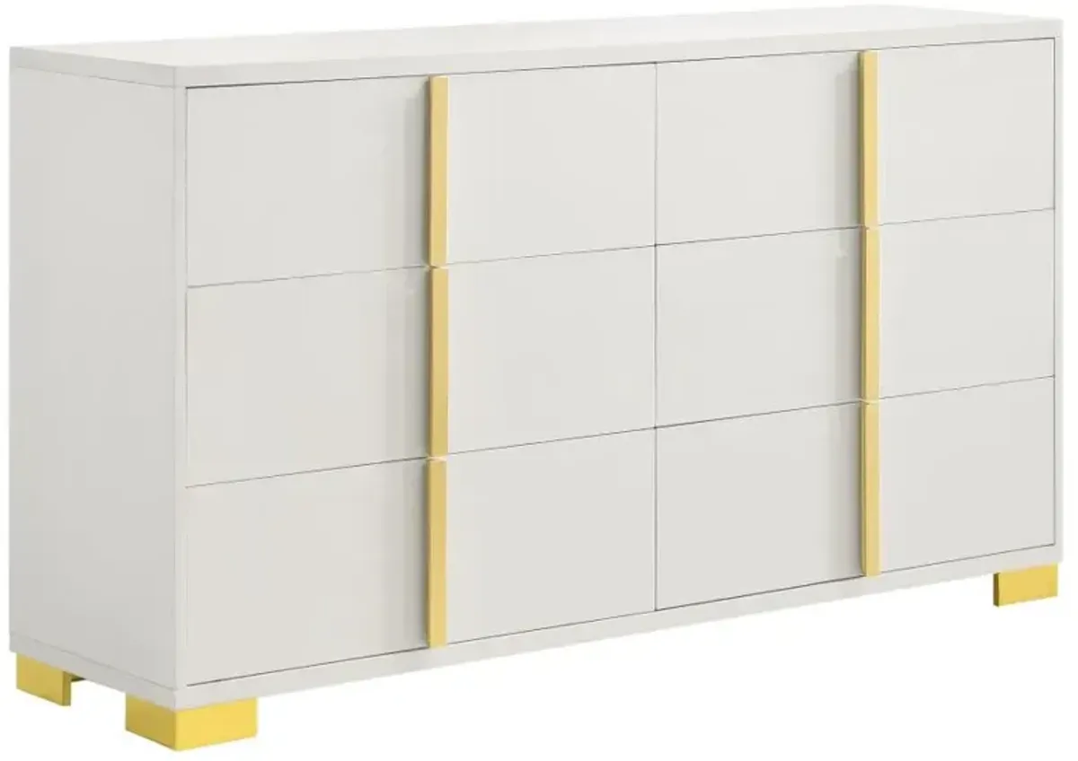 Marceline 5-piece Eastern King Bedroom Set with LED Headboard White
