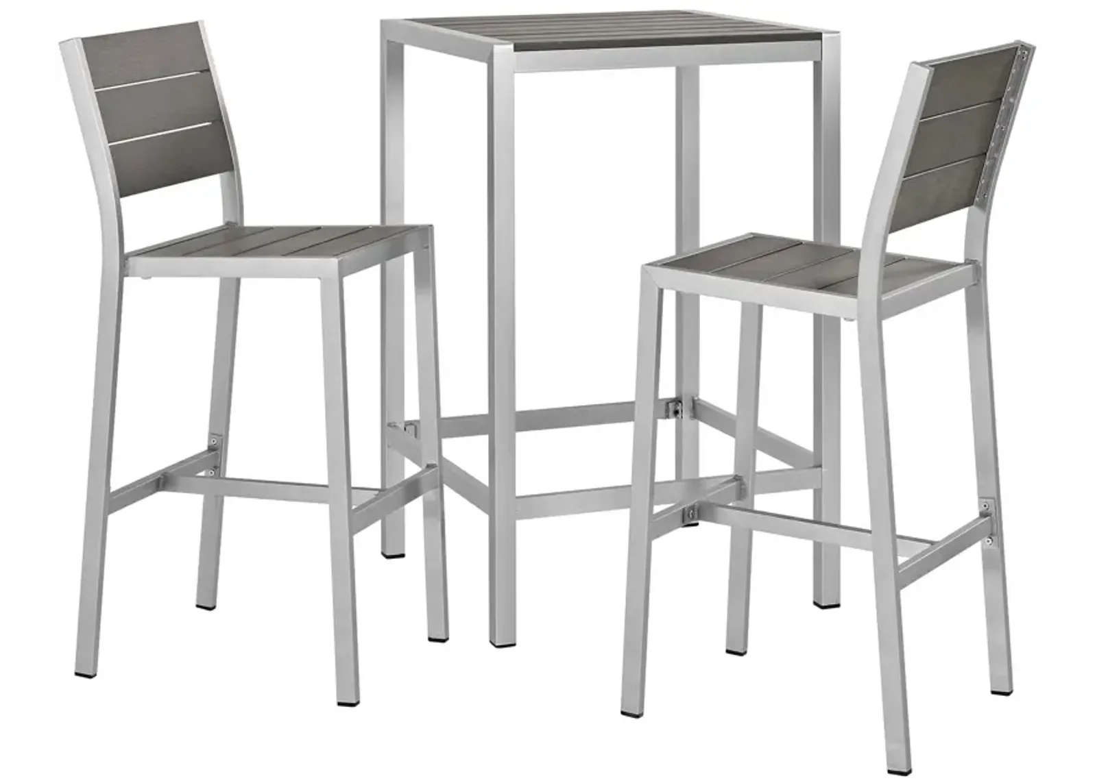 Shore 3 Piece Outdoor Patio Aluminum Pub Set