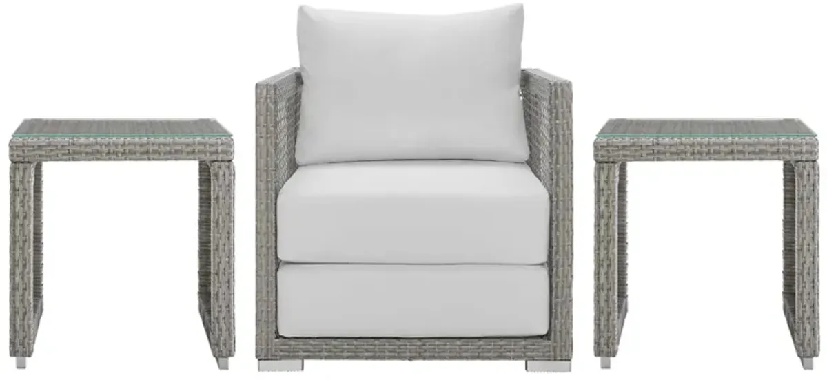 Aura 3 Piece Outdoor Patio Wicker Rattan Set