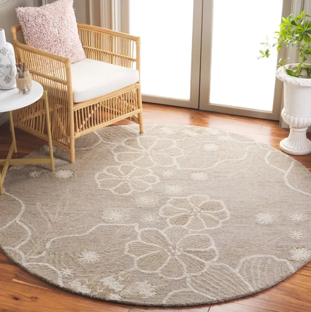 JARDIN 735 GREY  6' x 6' Round Round Rug