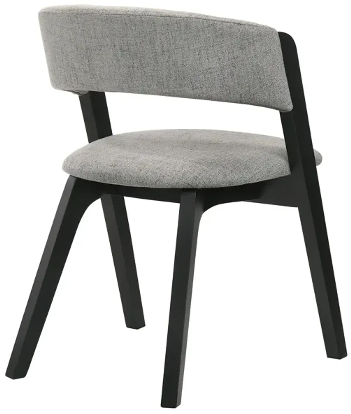 Rowan Gray Upholstered Dining Chairs in Black Finish - Set of 2