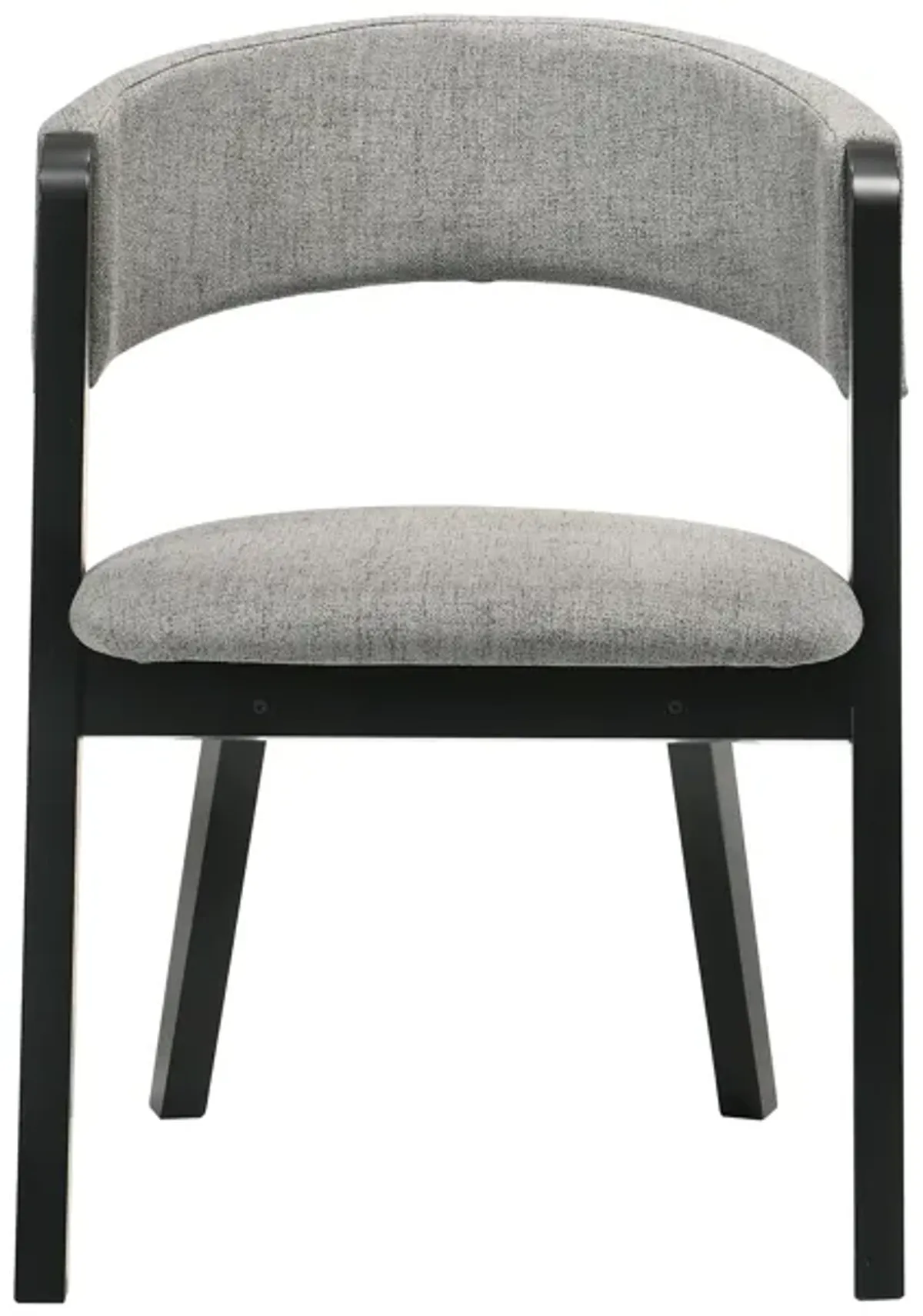 Rowan Gray Upholstered Dining Chairs in Black Finish - Set of 2