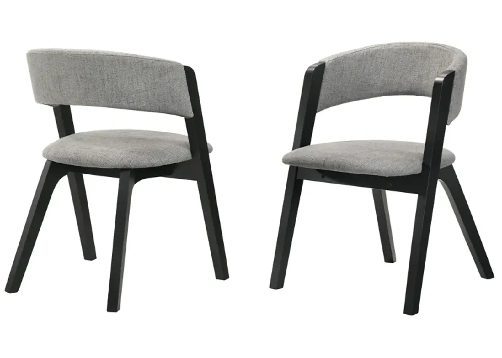 Rowan Gray Upholstered Dining Chairs in Black Finish - Set of 2