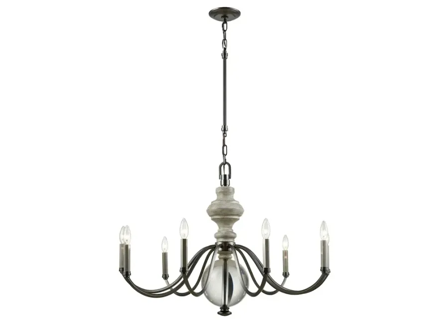 Neo Classica 35" Wide 9-Light Chandelier - Aged Black