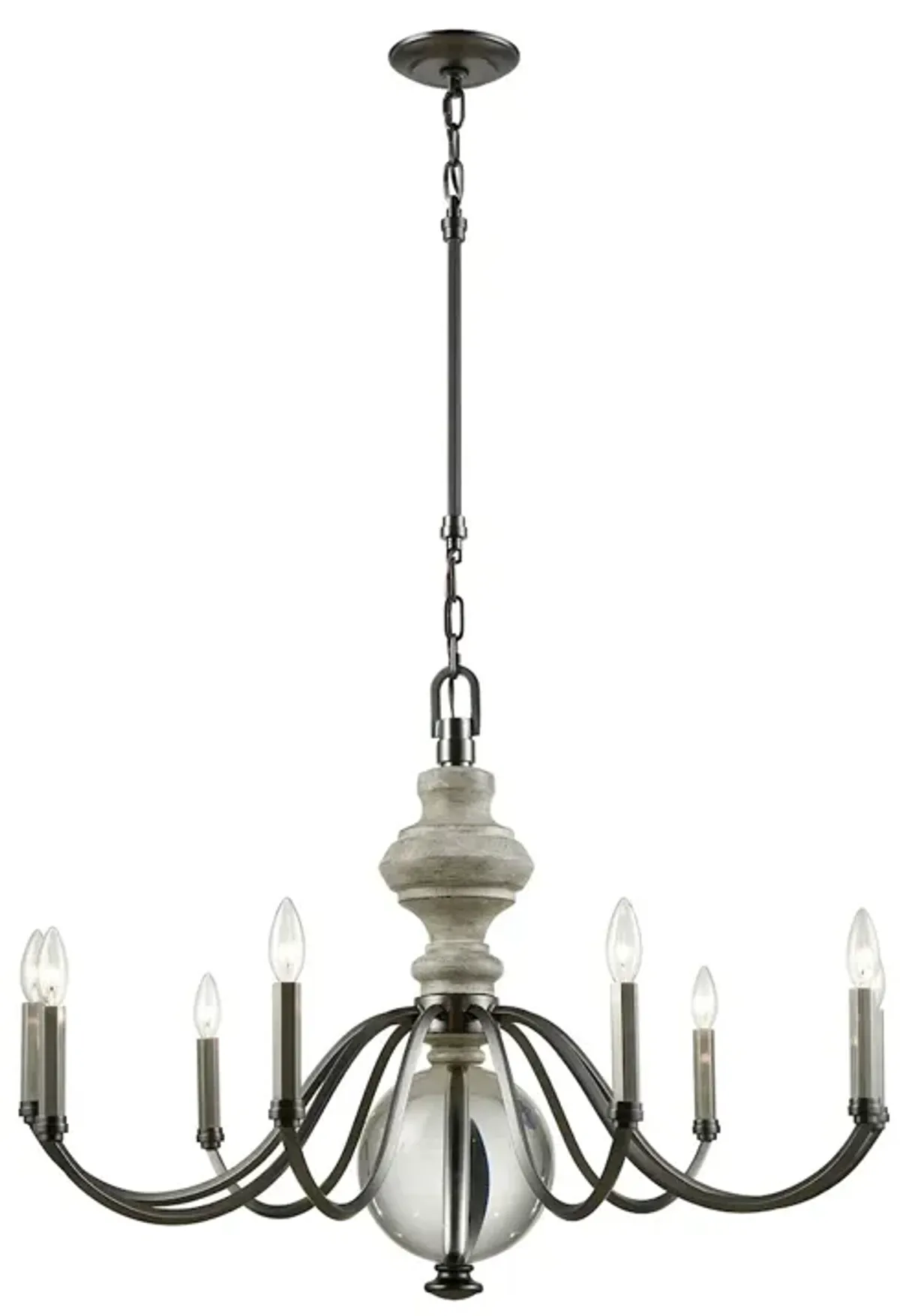 Neo Classica 35" Wide 9-Light Chandelier - Aged Black