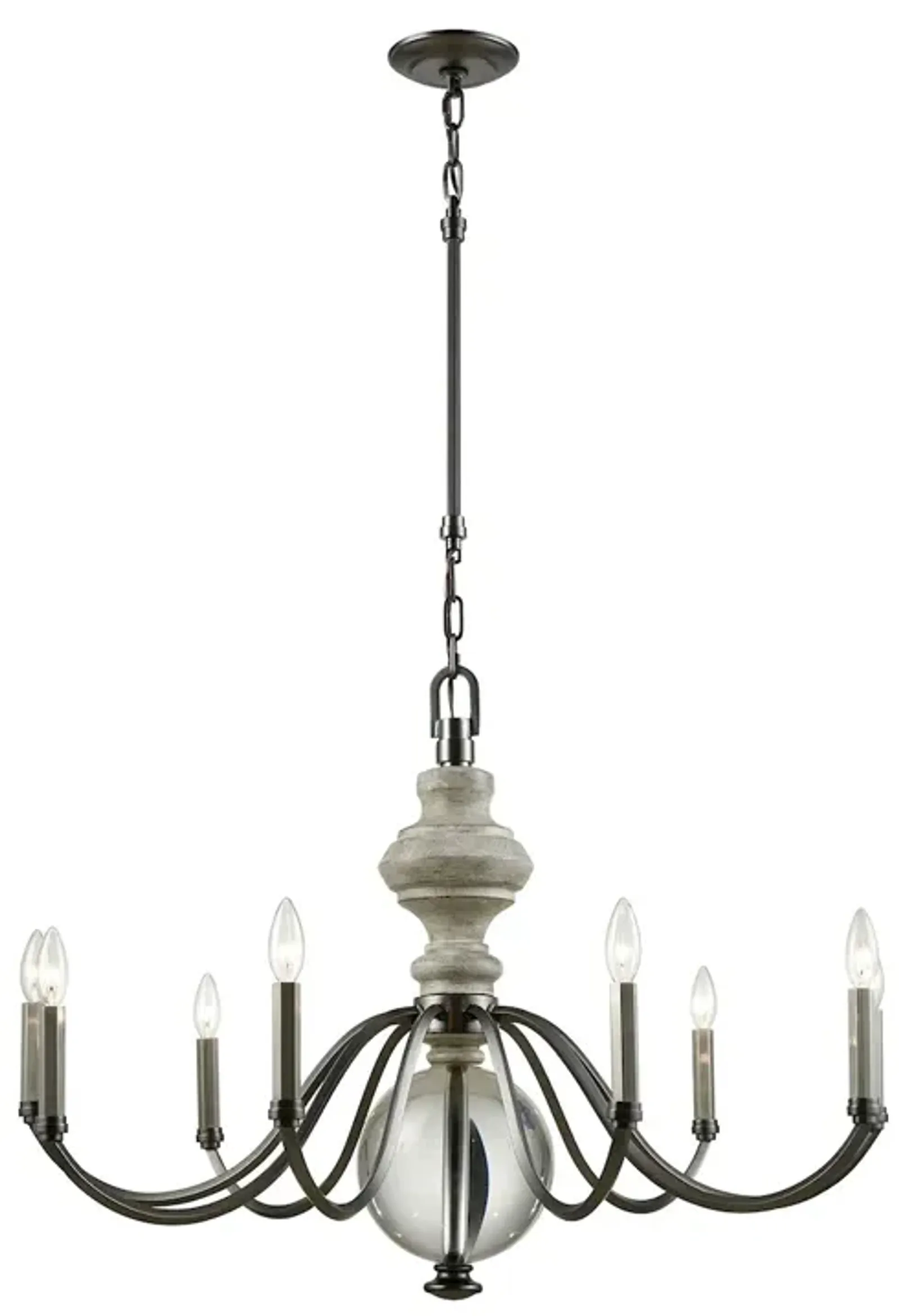 Neo Classica 35" Wide 9-Light Chandelier - Aged Black