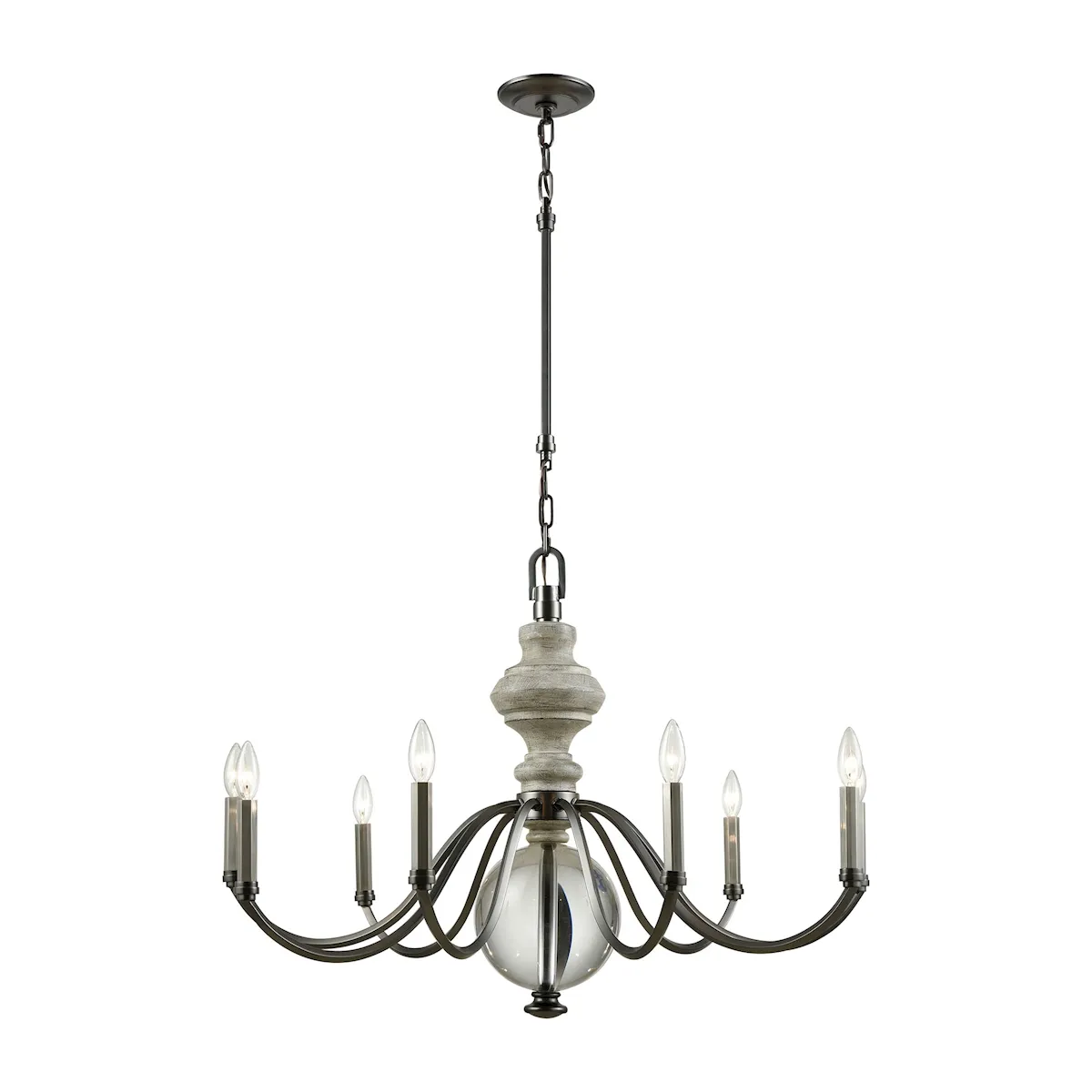 Neo Classica 35" Wide 9-Light Chandelier - Aged Black