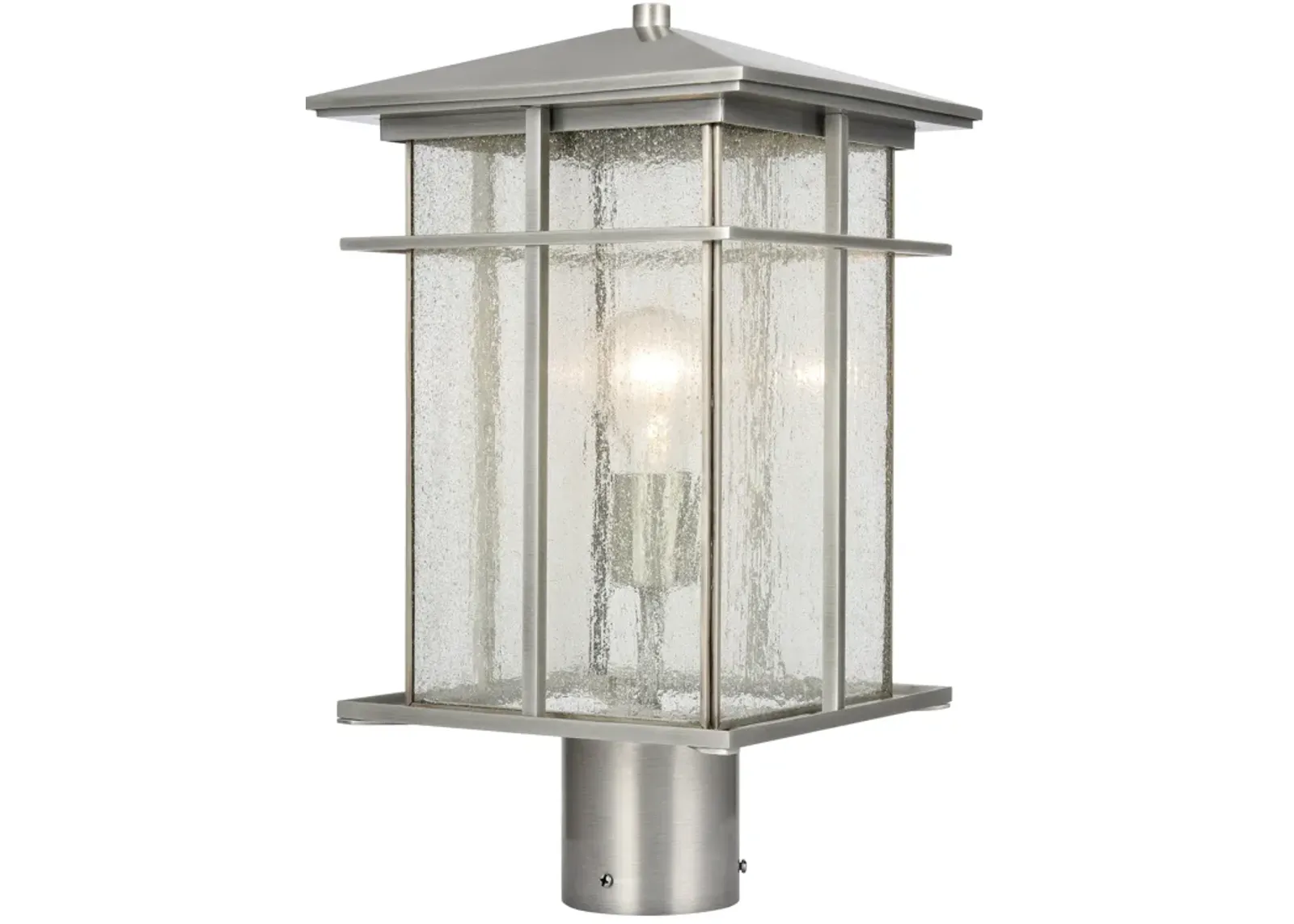 Oak Park 17" High 1-Light Outdoor Post Light - Antique Brushed Aluminum